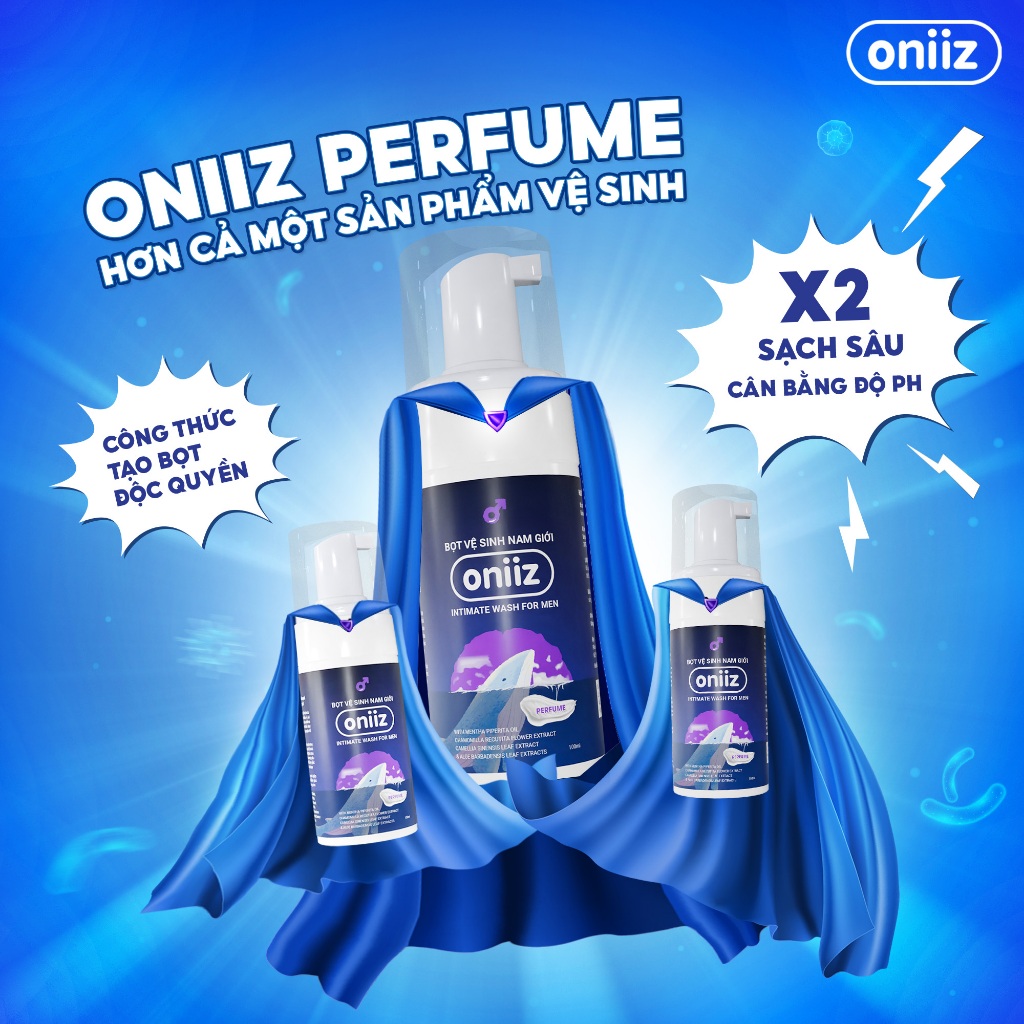 Bọt vệ sinh nam giới Oniiz - Dung dịch vệ sinh nam giới tạo bọt hương nước hoa Perfume 100ml