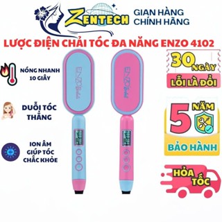  Lược điện ENZO 4102B thương hiệu Italia Lược điện chải tóc ion âm chải thẳng sấy tóc tạo phồng Bảo hành 5 Năm 