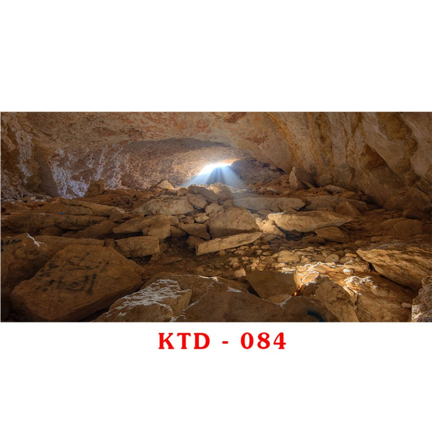 Tranh 3D Bể Cá Cảnh Mẫu Hang Đá - Tranh Bể Cá Sẵn Keo Dán - Tặng Kèm Bộ Dụng Cụ Dán