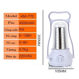 Đèn LED tích điện đa năng KM-770C