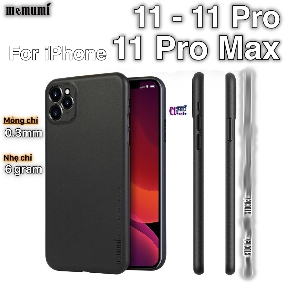 ỐP LƯNG IPHONE 11 PRO MAX - 11 PRO - 11 MEMUMI MỎNG LỤA CHÍNH HÃNG