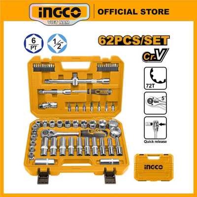 Bộ 62 đầu tuýp 1/2 inch INGCO HKTS12602
