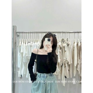 Áo thun trễ vai dài tay siêu cá tính. chất liệu thun cotton co dãn hàng loại 1 đẹp CHOMS99