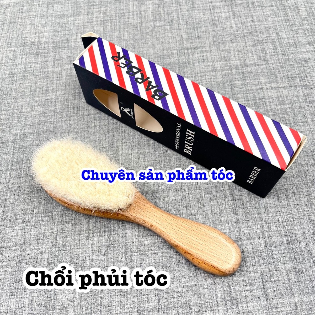 ✅ Barber Chổi phủi tóc Barber MS059 cao cấp cán gỗ sang trọng kích thước 18cm x 8cm lông quét 2cm phù hợp cho tiệm tóc