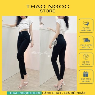 Quần legging lưng cao 2 nút túi thêu Iv! (có sẵn, hình thật) THẢO NGỌC STORE