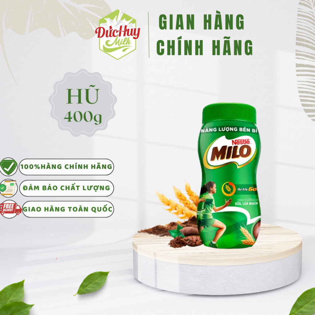 Thức uống lúa mạch Nestlé® Milo® nguyên chất 400g (hũ nhựa)