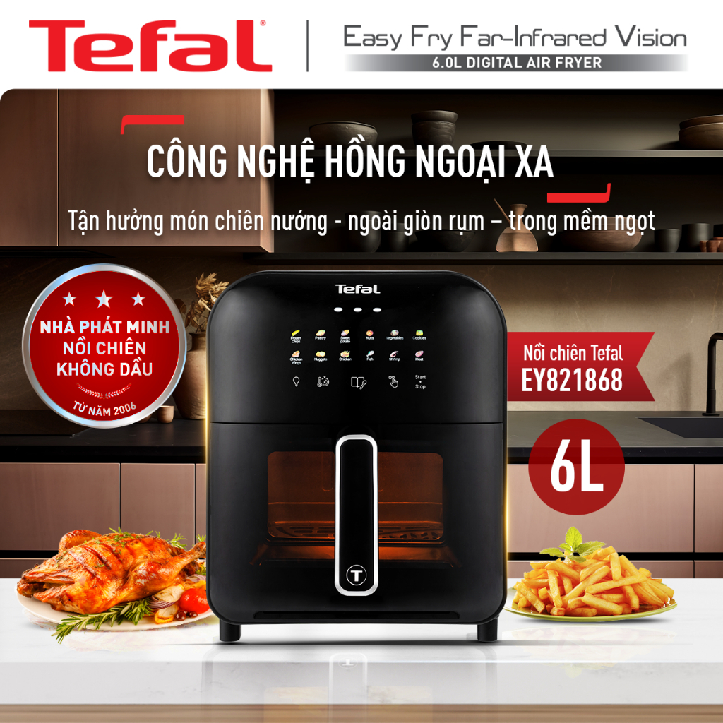 Nồi chiên không dầu Tefal EasyFry Window 6L EY821868