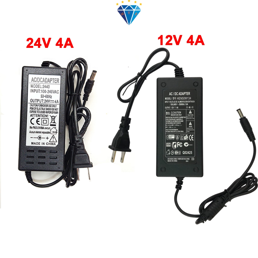 Nguồn adapter 12V 4A, 24V 4A jack DC 5.5 * 2.1 mm