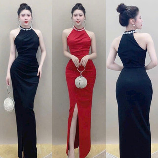 🍒Đầm dự tiệc body cổ đính đá MLXL2XL