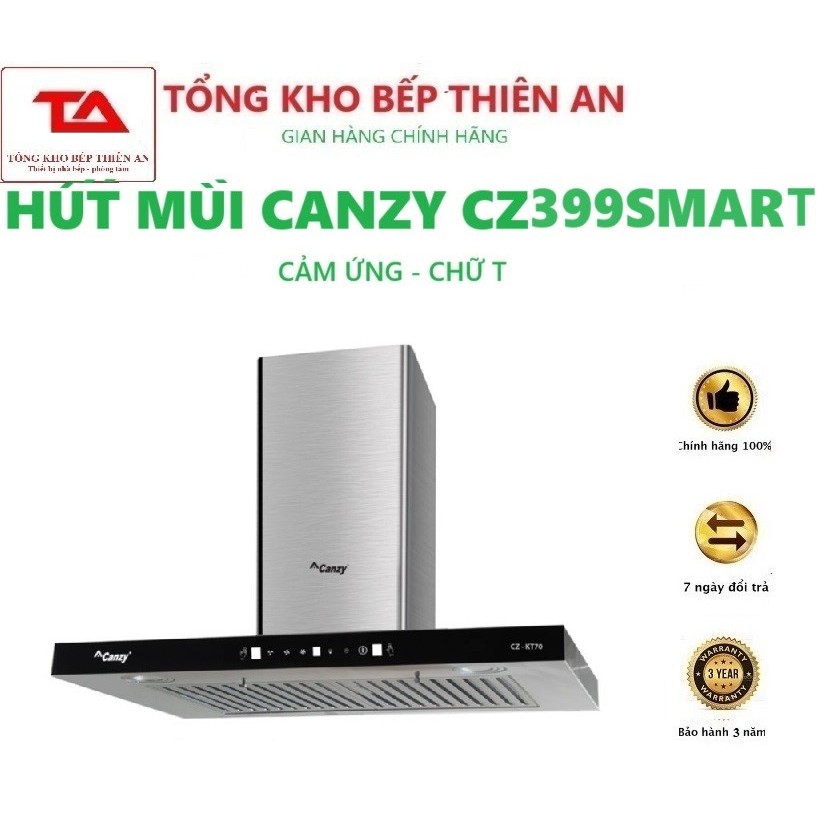 Máy hút mùi Canzy CZ 399Smart. HÚT MÙI NHÀ BẾP PHẲNG chính hãng bảo hành 3 năm