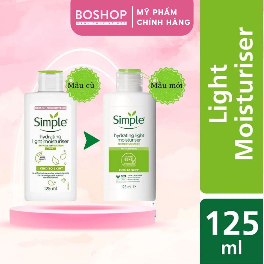 Kem Dưỡng Ẩm Simple Hydrating Light Moisturiser 125ml