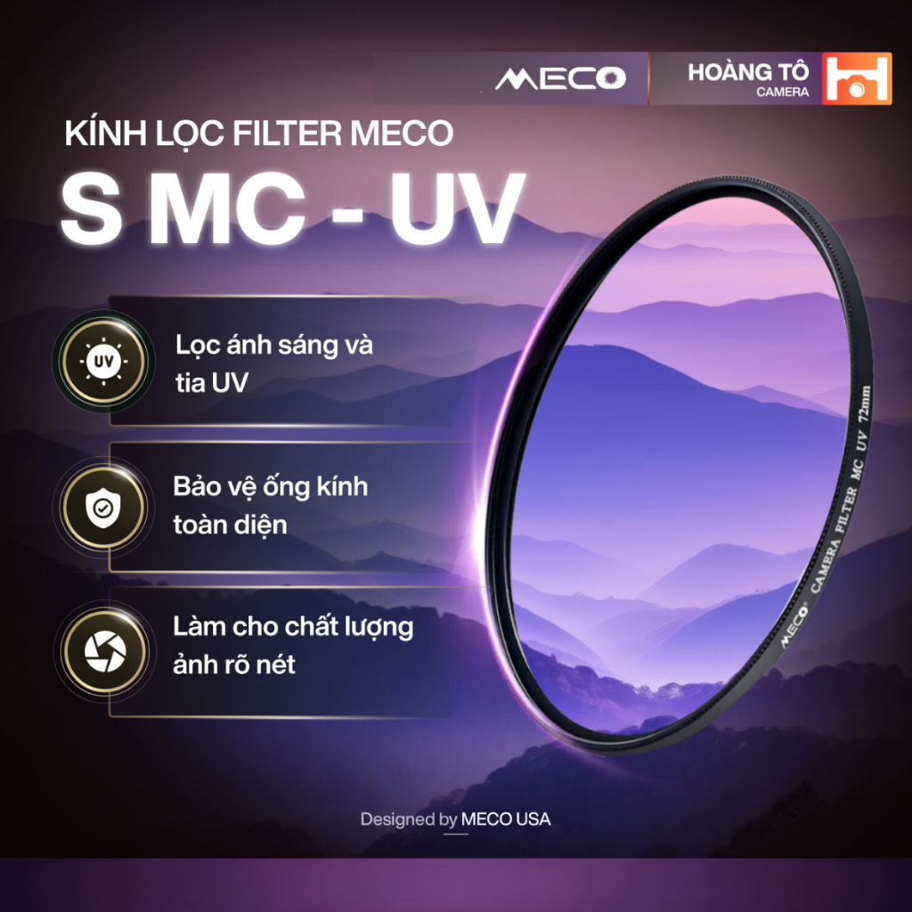 Kính lọc Filter MECO S MC-UV Cao cấp – Chính hãng từ Mỹ