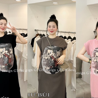 Siuu phẩm váy suông Mickey 2 mặt tay gập so hottt hàng freesize