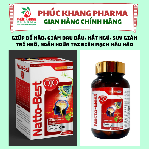 VIÊN UỐNG BỔ NÃO NATTO – BEST Q10 HỖ TRỢ HOẠT HUYẾT, TĂNG CƯỜNG TUẦN HOÀN MÁU NÃO. GIẢM HÌNH THÀNH C