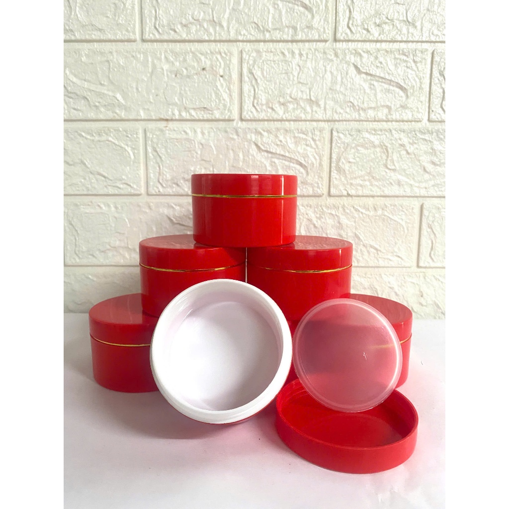 Hủ đựng kem 100g . lòng kem 100g + hủ 150g . màu đỏ