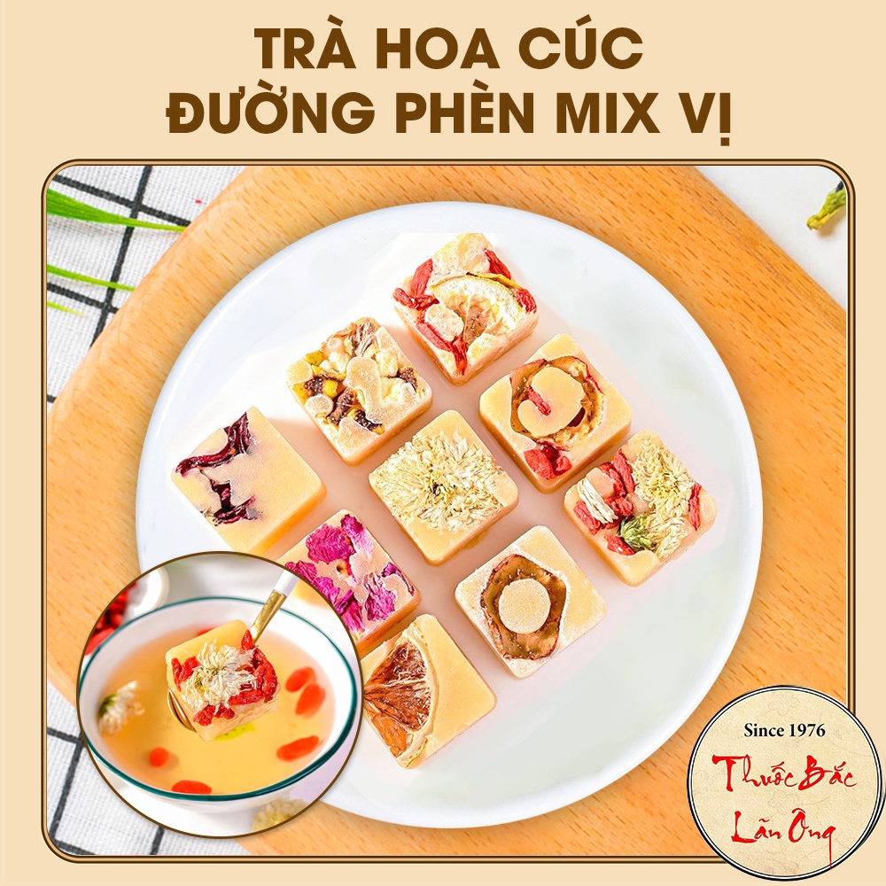 Trà hoa cúc đường phèn (Mix vị cúc vàng, cúc trắng kỳ tử, quế hoa)