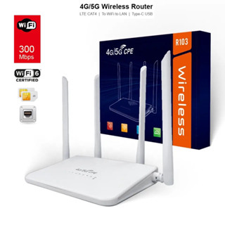 Bộ phát wifi từ sim 4G LTE R103 - Tốc độ cao 300Mbps, hỗ trợ WIFI 6, chân cắm điện type C