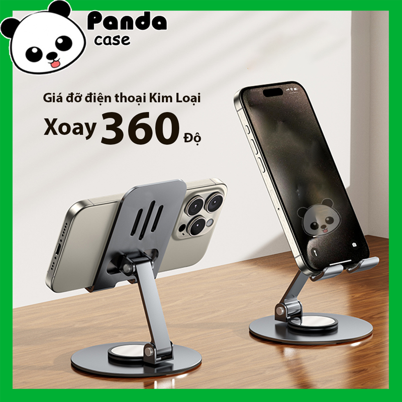 Giá đỡ điện thoại kim loại siêu mỏng trục xoay 360° gấp gọn tiện dụng - Pandacase