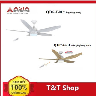 Quạt trần đèn 5 cánh cao cấp - qt02-g-01 asia