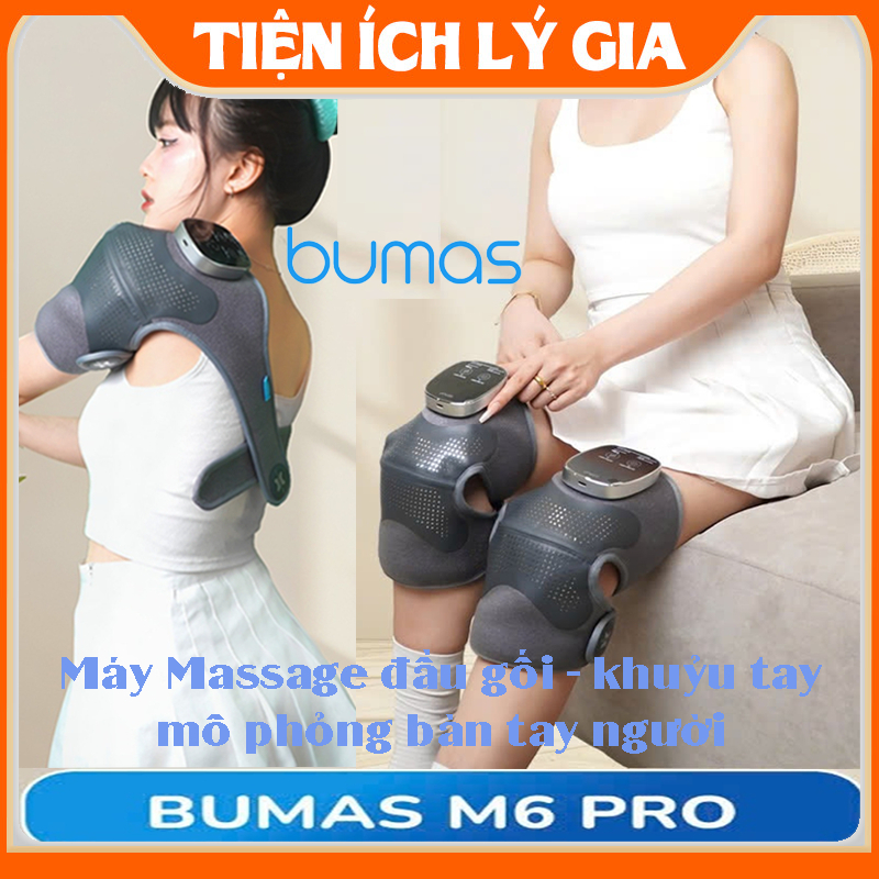 Máy Masssage Đầu Gối BUMAS M6 Pro - Bốn Đầu Điểm Massage- Công Nghệ Khóa Nhiệt Tối Ưu Thời Gian Dùng