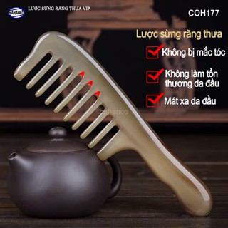 Lược sừng răng thưa xuất Nhật hàng VIP (Size: XL - 19cm)  Chải tóc xoăn, xù- COH177