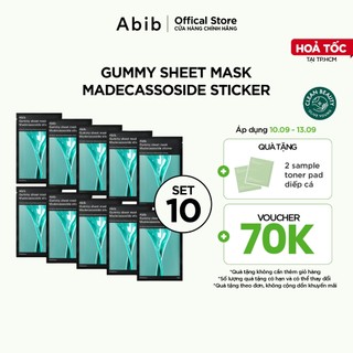 Hộp mặt nạ vải vi sợi Abib Gummy Sheet Madecassoside Sticker - 1 hộp x 10 gói (375g)