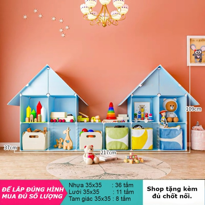 TỦ KỆ NHỰA LẮP GHÉP ĐỂ SÁCH VỞ, ĐỒ CHƠI, GẤU BÔNG CHO BÉ