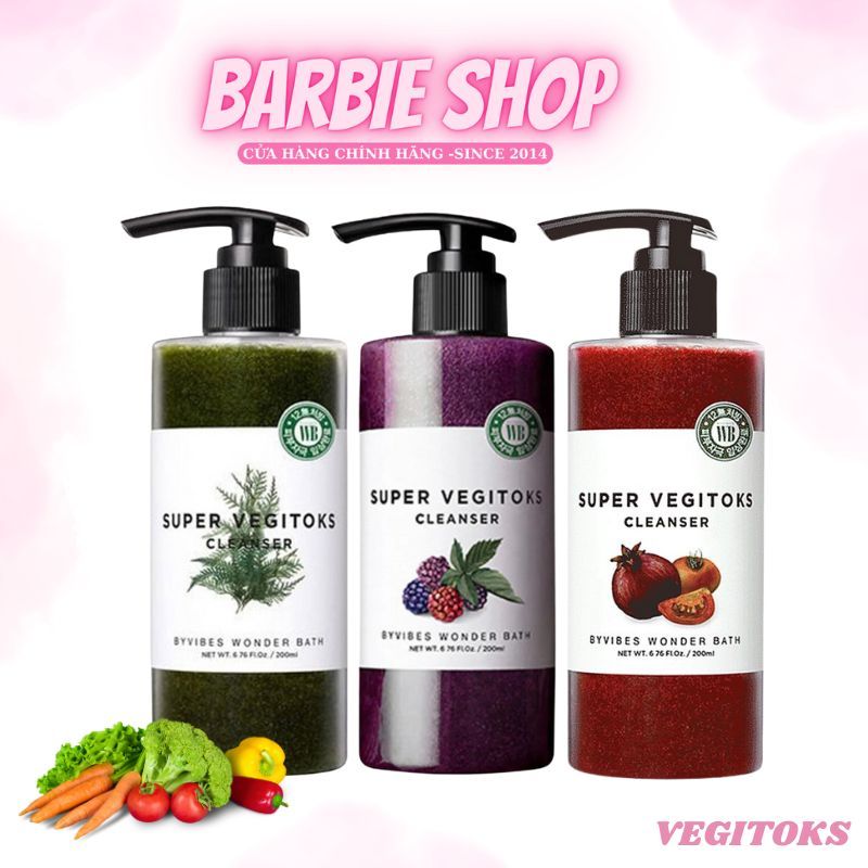 Sữa Rửa Mặt Rau Củ Quả Thải Độc Super Vegitoks Chai Lớn Vegitok [300ml]