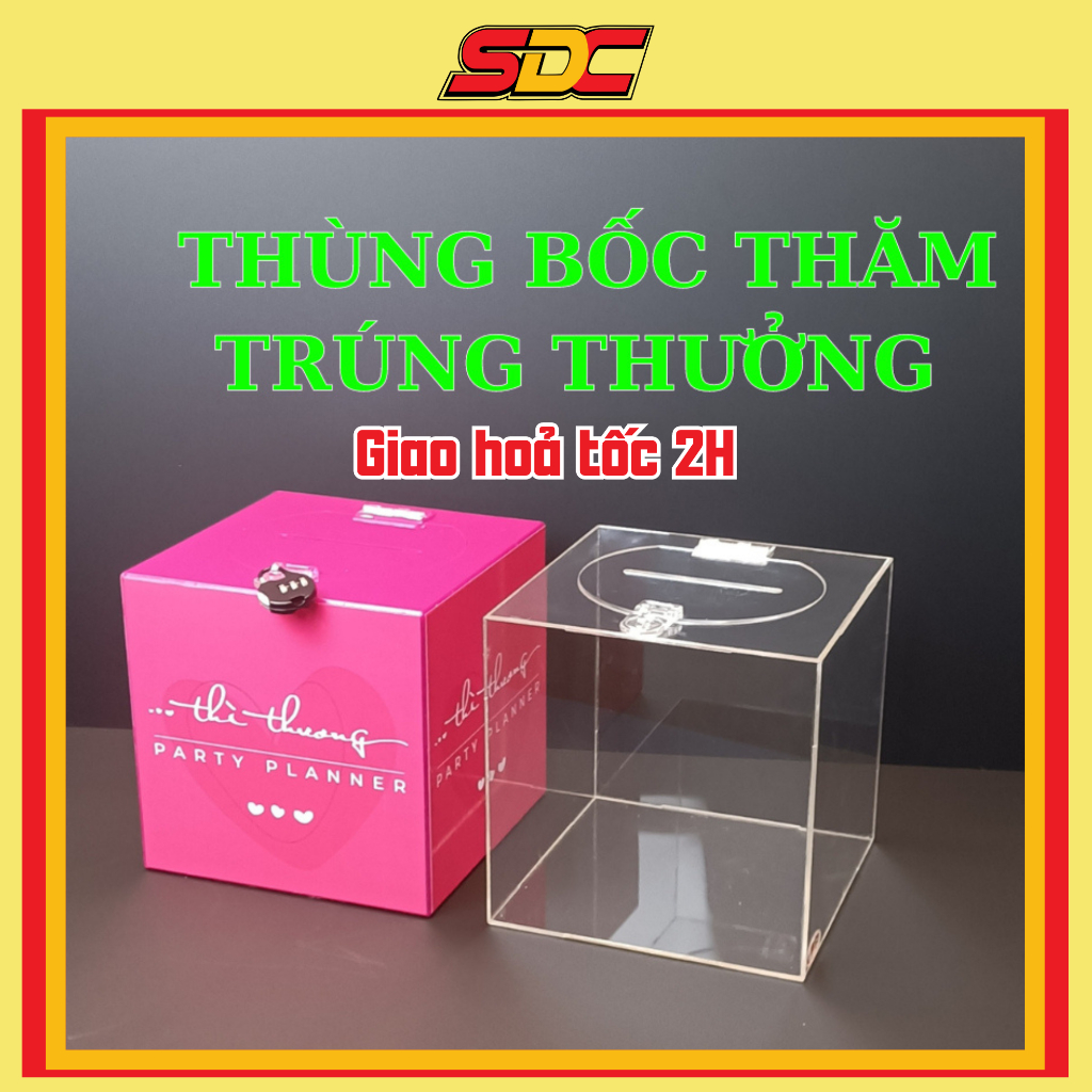 Thùng Phiếu Trong Suốt -  Thùng Bốc Thăm Trúng Thưởng - Hòm Bốc Thăm Trúng Thưởng