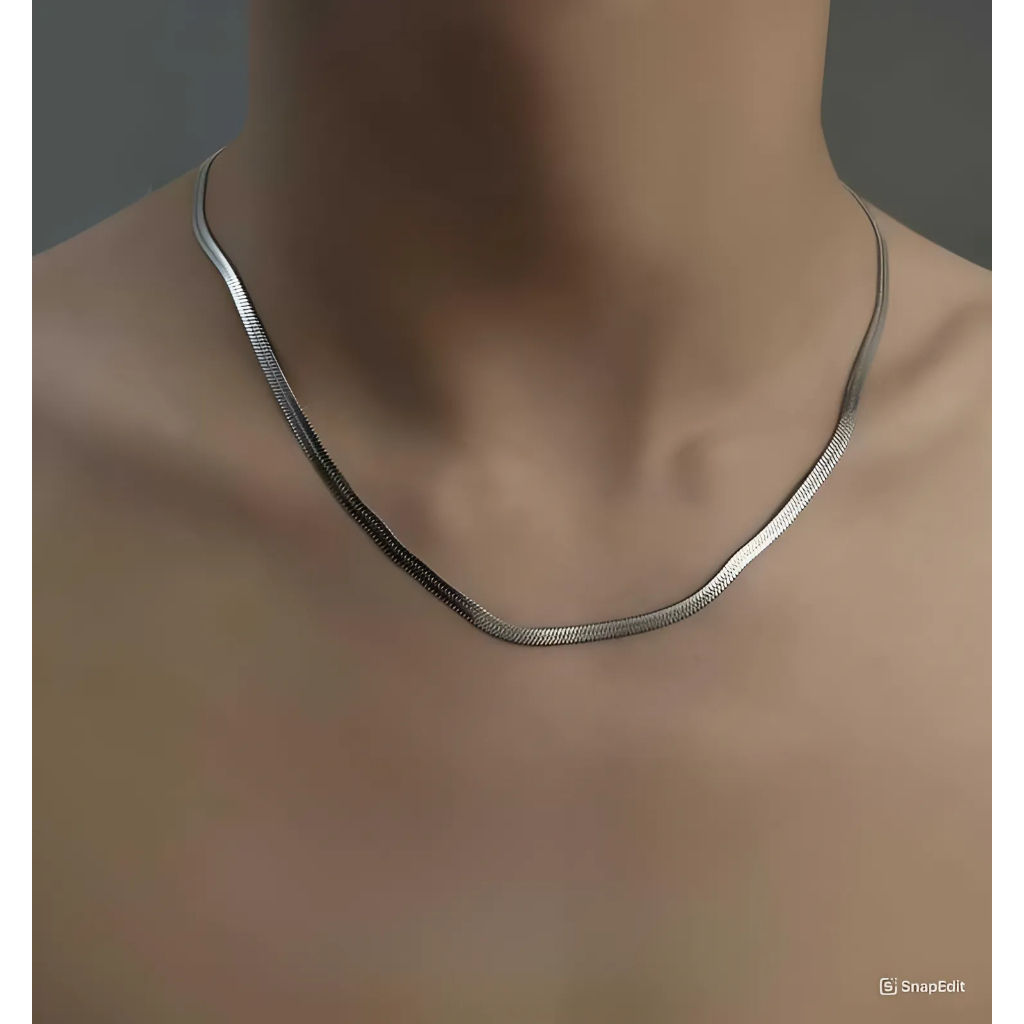 Dây Chuyền Nam Nữ Hình Xương Rắn Clash Vòng Cổ Choker Bằng Thép Titan 3mm Thời Trang Kin Accessories Cá Tính Gọn Nhẹ