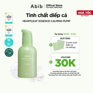 Tinh chất diếp cá giúp làm dịu da nhanh chóng Abib Heartleaf Calming Pump Essence 50ml