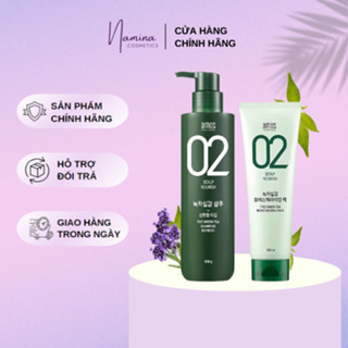 Bộ dầu gội và ủ chống rụng và kích thích mọc tóc Amos Professional The Green Tea