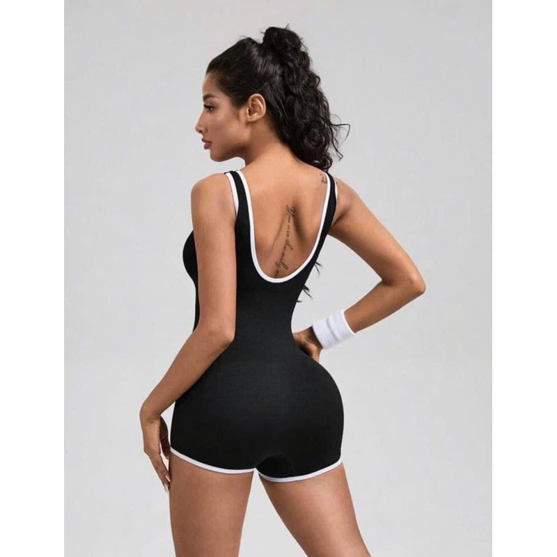 Bikini đồ bơi đi biển 1 mảnh viền trắng quần đùi 3 lổ BKN052 Bikini World