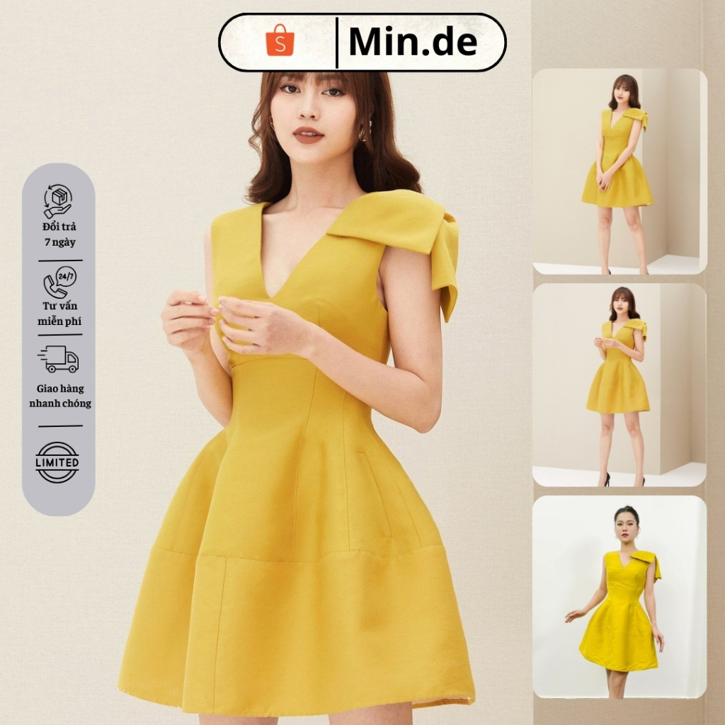 Đầm Ngắn Cổ Chữ V Vai Kiểu LANE JT - LANEJT-115