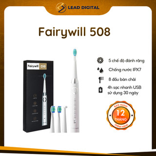  Bàn chải điện 5 chế độ |Chế độ rung âm hơn 40000 lần mỗi phút Seago Fairywill 508 | 4 đầu bàn chải | - Hàng chính hãng 