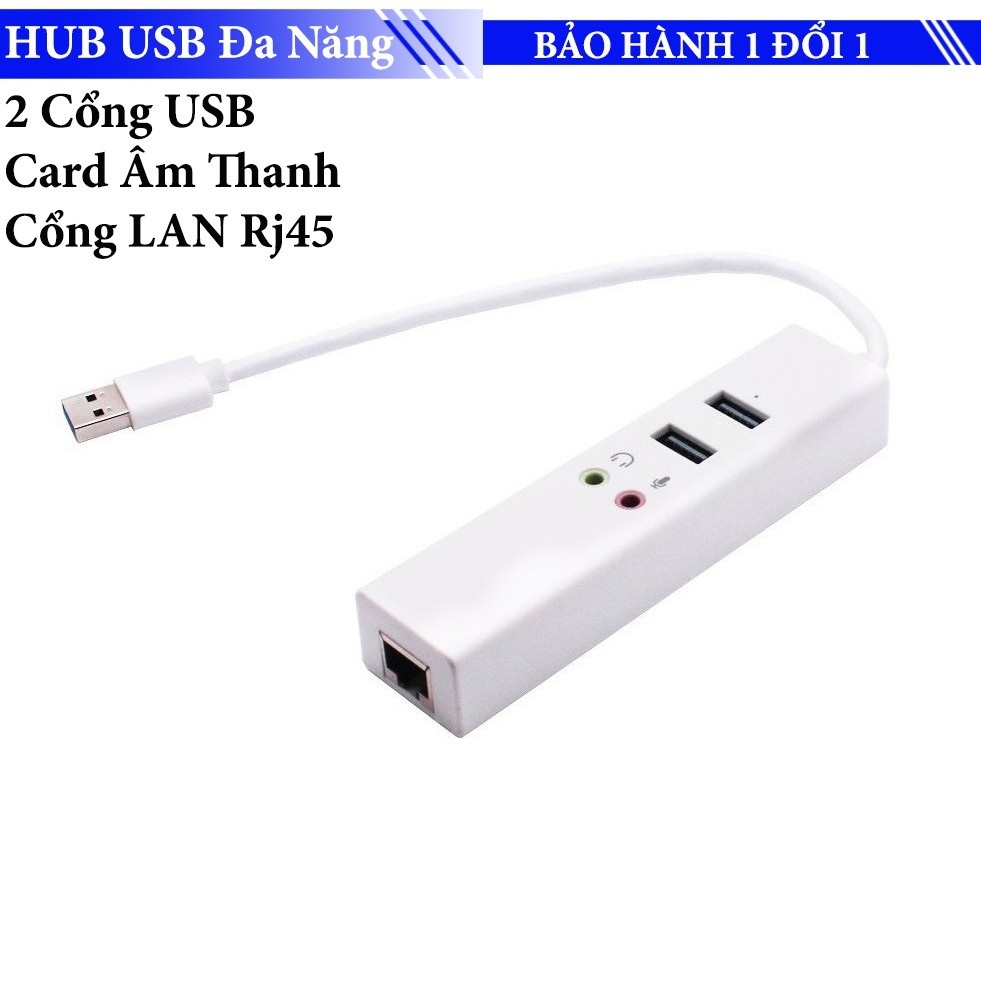 HUB chia USB có SoundCard và Cổng Mạng mở rộng RJ45