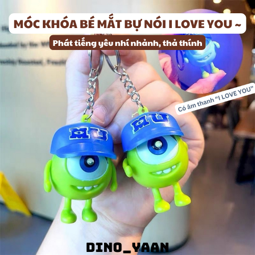 [Keychain] Móc Khoá Đồ Chơi Mike Wazowski, Phát Âm Thanh I LOVE YOU với Đèn Phát Sáng