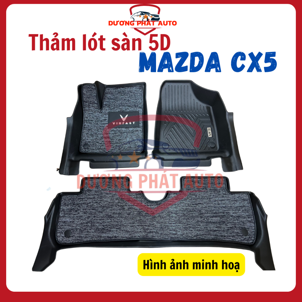 Sàn NHỰA 5D  đúc nguyên khối xe Mazda CX5 CX-5 đời 2018- 2025 cao cấp,chuẩn khít form xe