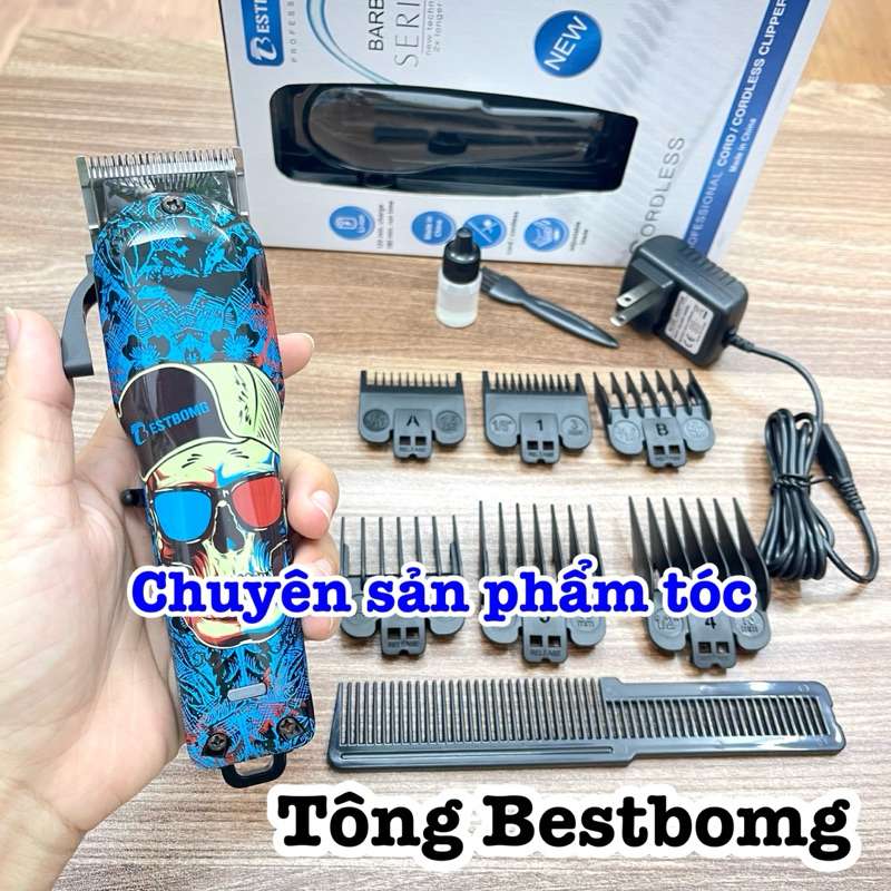 ✅Bestbomg Tông Đơ Cắt Tóc Cao Cấp Đầu Lâu TNG - Lưỡi Titanium & Thép Không Gỉ - Pin Li-ion 2000mAh - Công suấất 8W