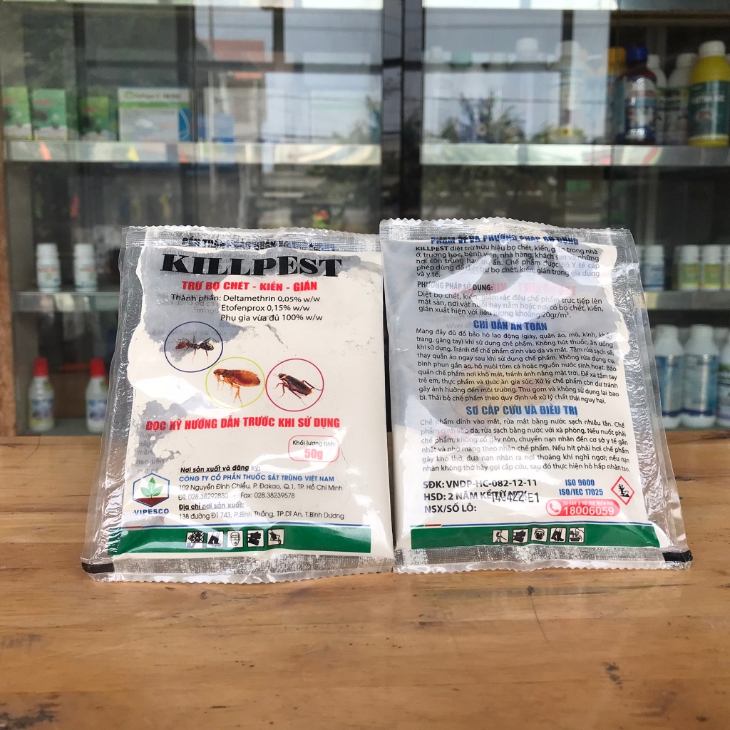 Bột diệt bọ chét, kiến, gián killpest (gói 50g)