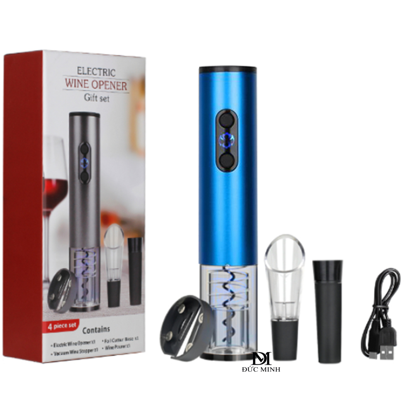 Set quà mở rượu vang bằng điện 4 món (Sạc tích điện USB)