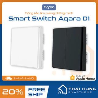 Công tắc âm tường - Aqara D1 có dây N -2200w có đèn báo, hỗ trợ homekit, kết nối Zigbee