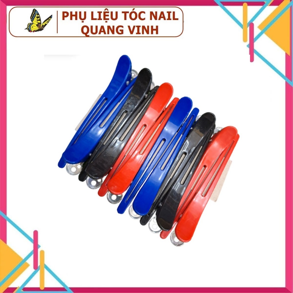 Sét 12 cây kẹp tóc mỏ vịt không logo