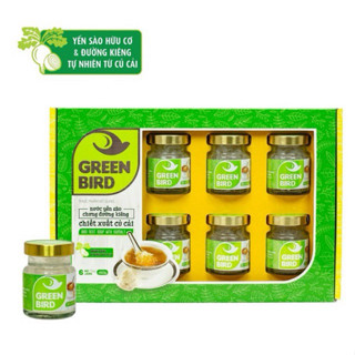 Hộp quà Nước Yến Sào Chưng Đường Kiêng Củ Cải Green Bird - NUTRINEST 6 Hủ