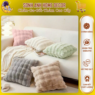  Gối tựa sofa lông chồn dùng để decor phòng khách phòng ngủ kích thước 45x45 cm - Song Anh Home Decor 