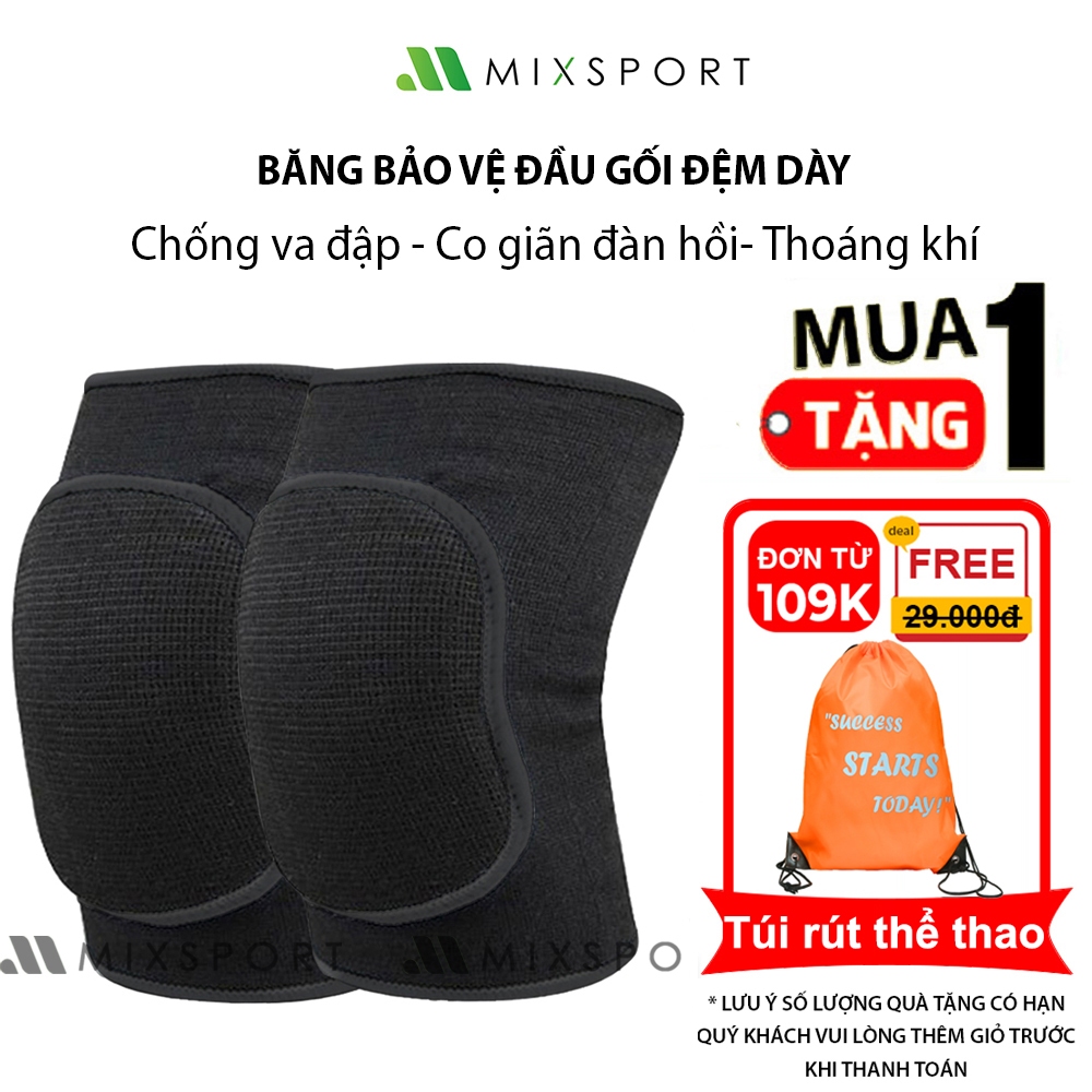 Băng Bảo Vệ Đầu Gối MixSport Có Miếng Đệm Đầu Gối Dày Giúp Hạn Chế Chấn Thương Lên Khớp Gối DBG06
