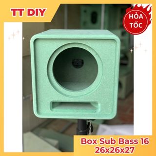Thùng Sub Hơi Bass 16, KT 26x26x27 Dáng Bo Tròn. Thông Hơi Thiết Kế Đặc Biệt, Tặng Kèm Trạm Loa