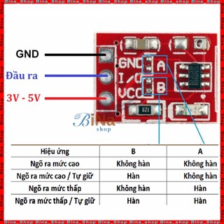 Mạch cảm biến chạm Mini TOUCH TTP223 11*14mm DC 3.2V-5V