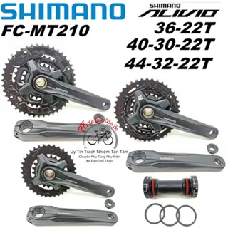 Bộ đùi đĩa SHIMANO FC-MT210 cốt rỗng kèm BB MT501, Giò đĩa Shimano 2 - 3 tầng