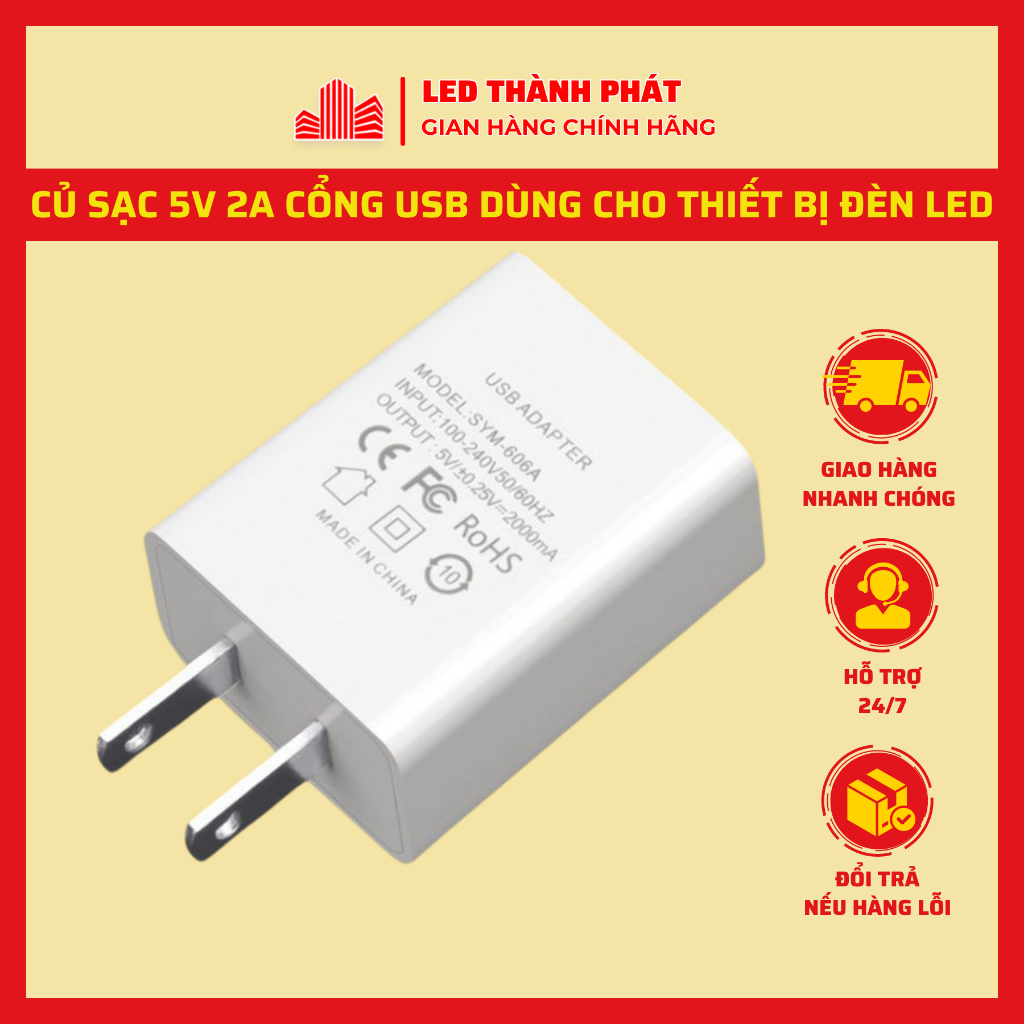 Nguồn Camera USB 5V 2A dùng cho các thiết bị điện chạy nguồn 5V , Nguồn đèn LED